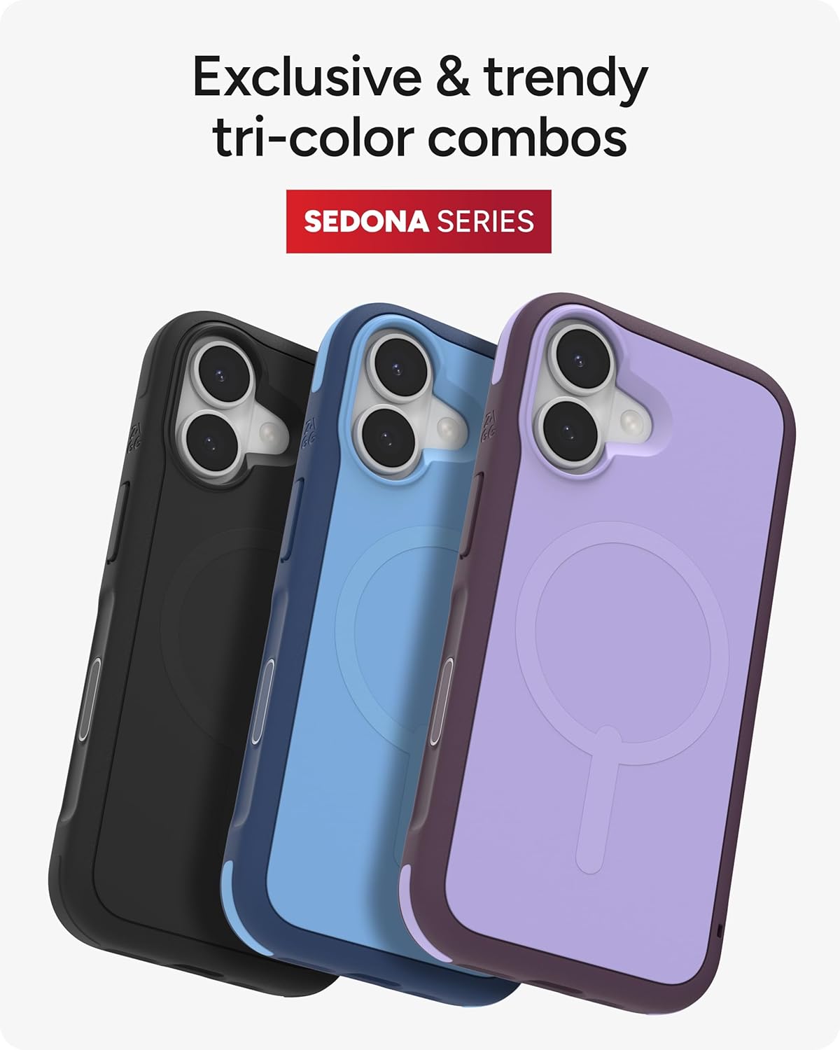 ZAGG Sedona Snap Case for iPhone 17 - Blue Royal Ember, Drop Protection (13ft/4m), Graphene-Reinforced Multi-Layer Protection, MagSafe Phone Case with Impact-Absorbing Bumpers, Slim & Lightweight - Image 3