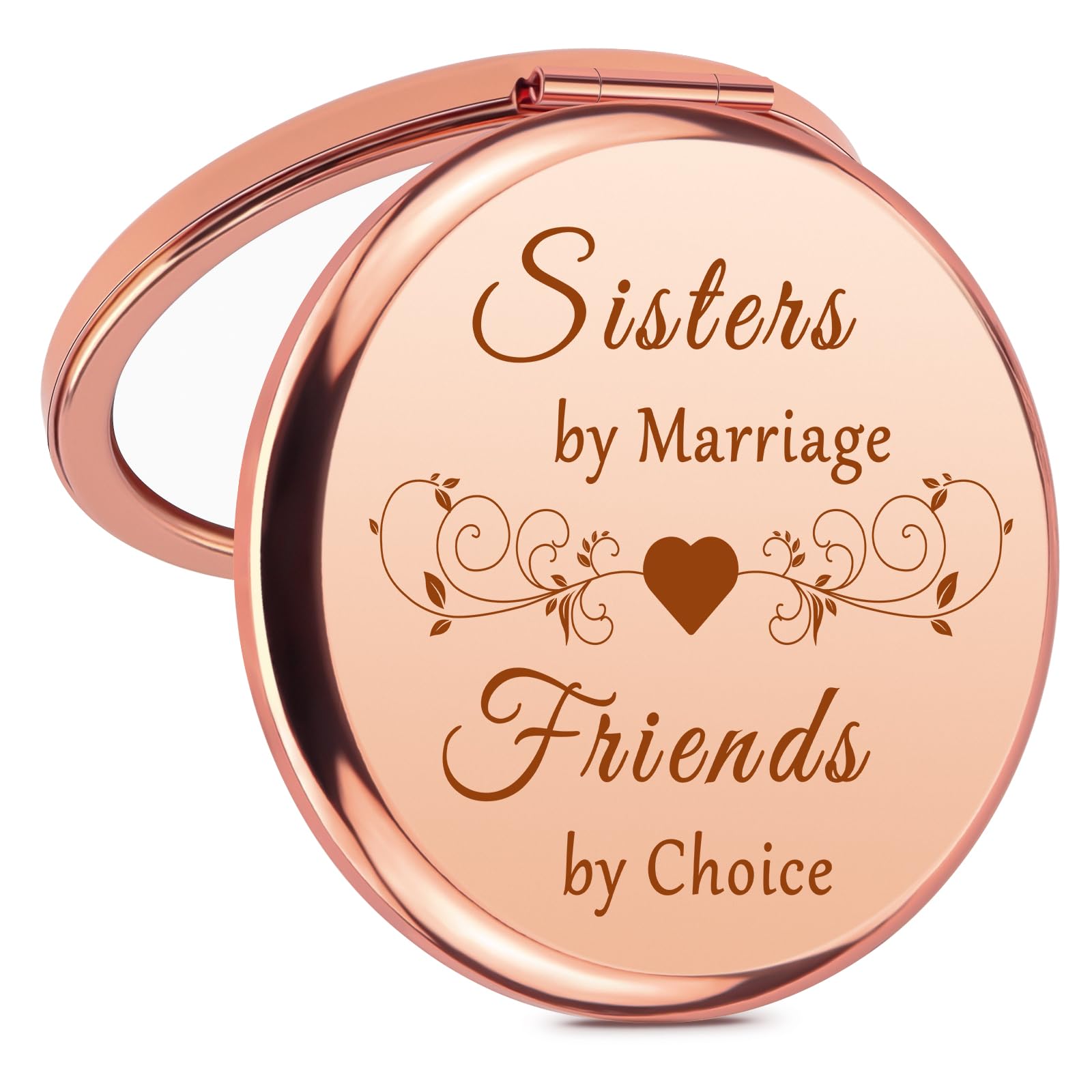 Sister in Law Friendship Gift Compact Mirror Sister in Law Birthday Gifts Christmas Mother’s Day Wedding Gift for Bonus Sisters Friend Friendship Gifts for Bonus Sisters Bestie Pocket Makeup Mirror-image-0