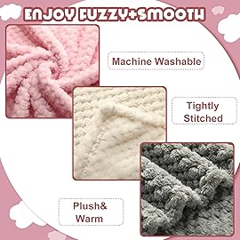 Frienda 4 Pcs Baby Fuzzy Blanket Fluffy Baby Blanket for Boys Girls Soft Warm Infant Newborn Toddler Receiving Nursery Bed Supplies, 32 x 24 Inch(Lovely Color)
