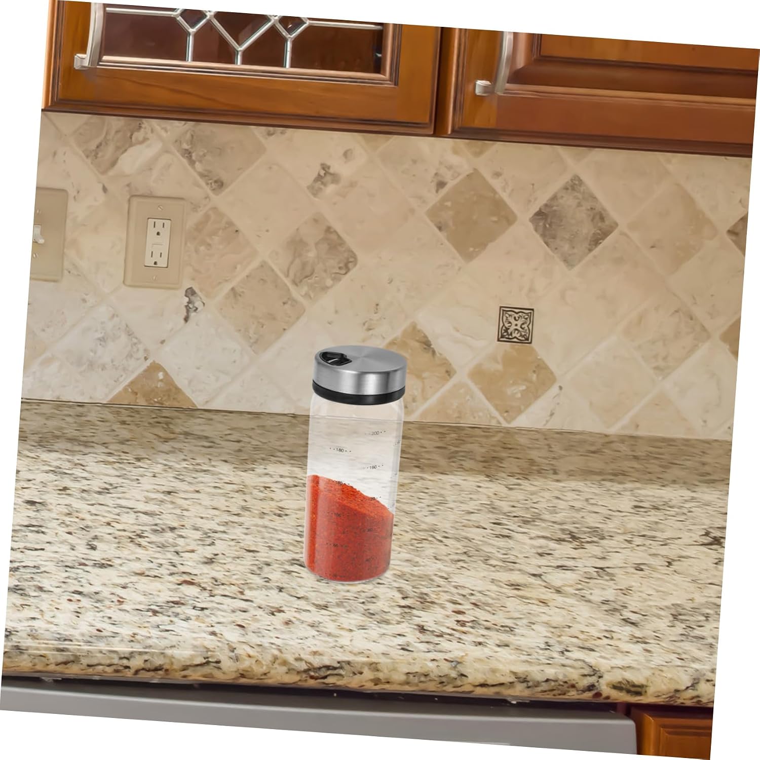 Glass Condiment Bottle for Salt Sugar and Spices Kitchen Shaker with Lid for Bbq Camping and Home Use Elegant and Versatile Storage