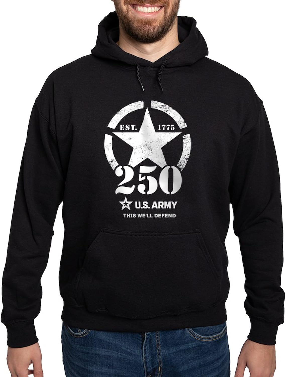 CafePress U.S. Army® Anniversary White Men's Light Regular Fit Hooded Sweatshirt