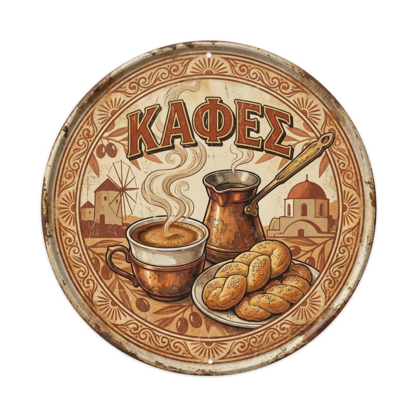 Restaurant Cafe Culture Greece Travel Roadside Diner Metal Tin Sign