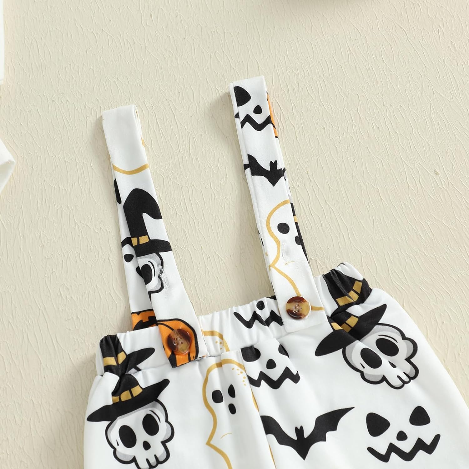 Newborn Baby Boy Halloween Outfit Long Sleeve Pumpkin Romper Ghost Suspender Pants Hat Cute Fall Clothes 3Pcs - Image 6