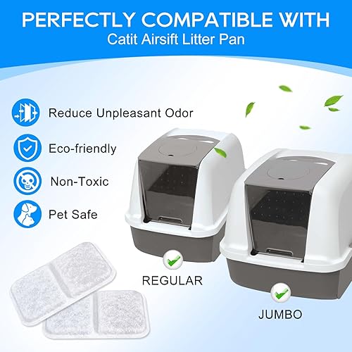 Miniatura 3 de MyfatBOSS Paquete de 8 filtros de repuesto para caja de arena para gatos, filtro para arena Catit Airsift Jumbo con capucha, filtro de caja de