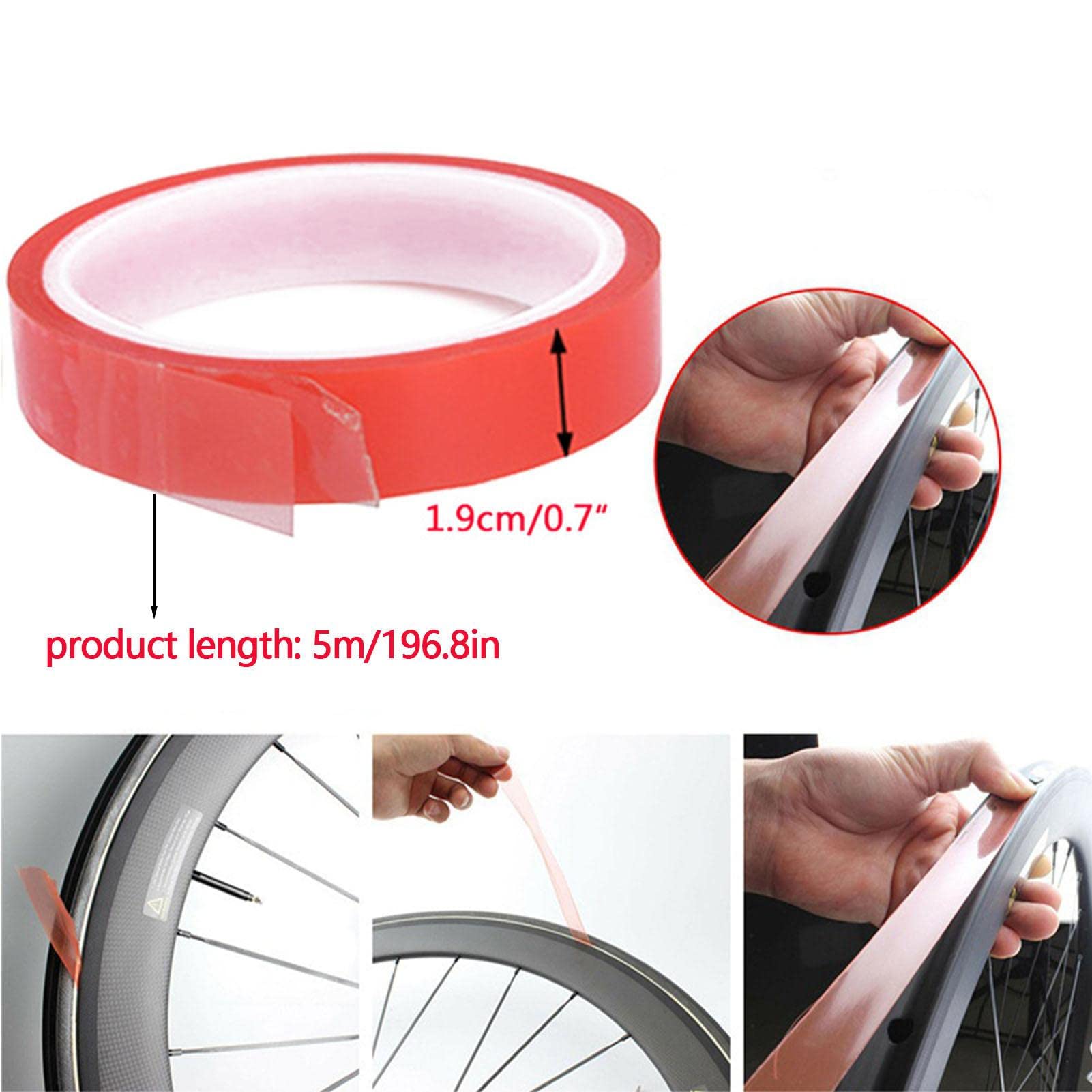 Bike Tubeless Rim Tape Strapping Tape Bike Tire Patch Kit BUCKLOS ...