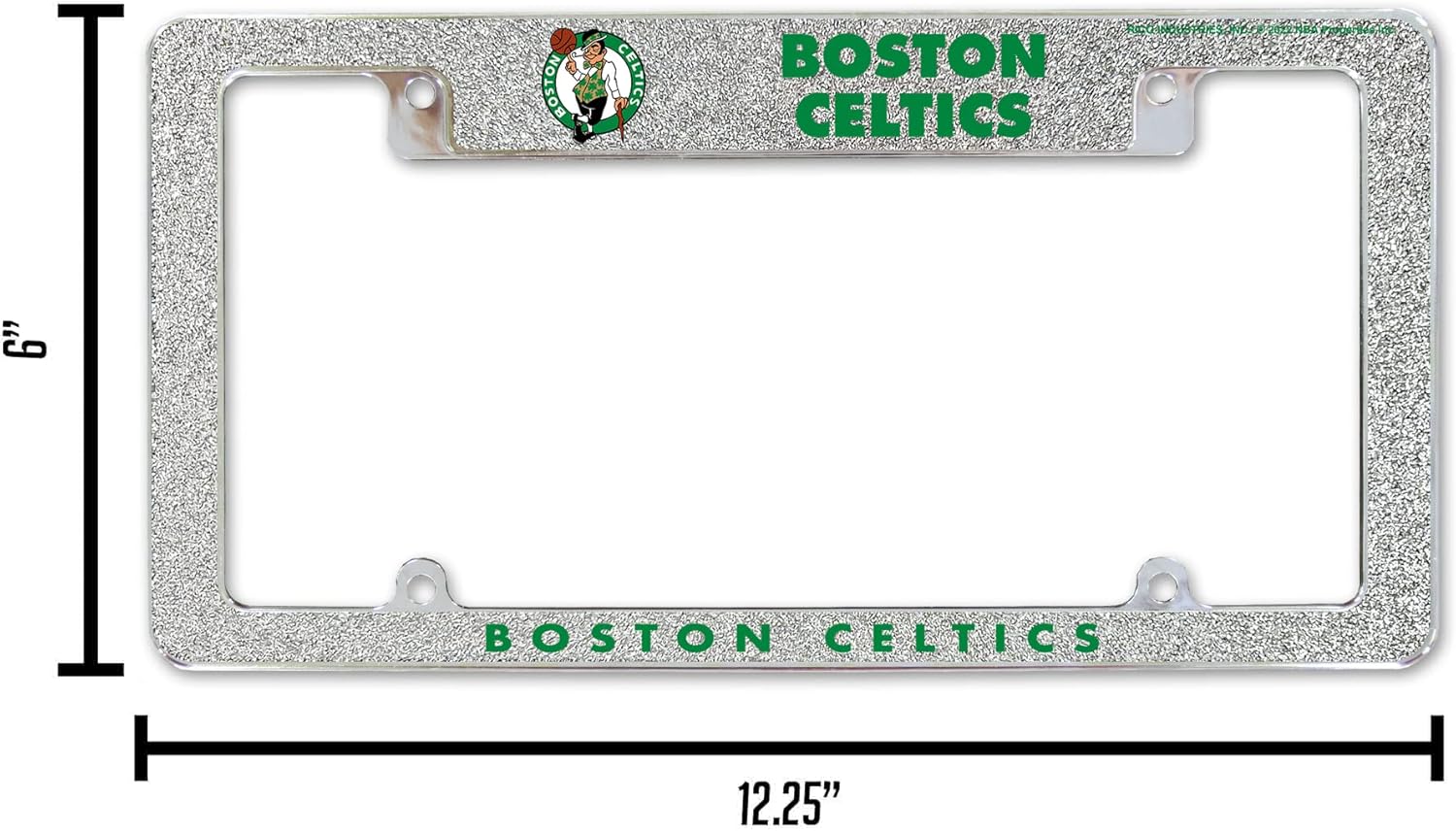 Rico Industries NBA Boston Celtics Chrome All Over Automotive Bling License Plate Frame 12' x 6' Chrome All Over Automotive Bling License Plate Frame Design for Car/Truck/SUV