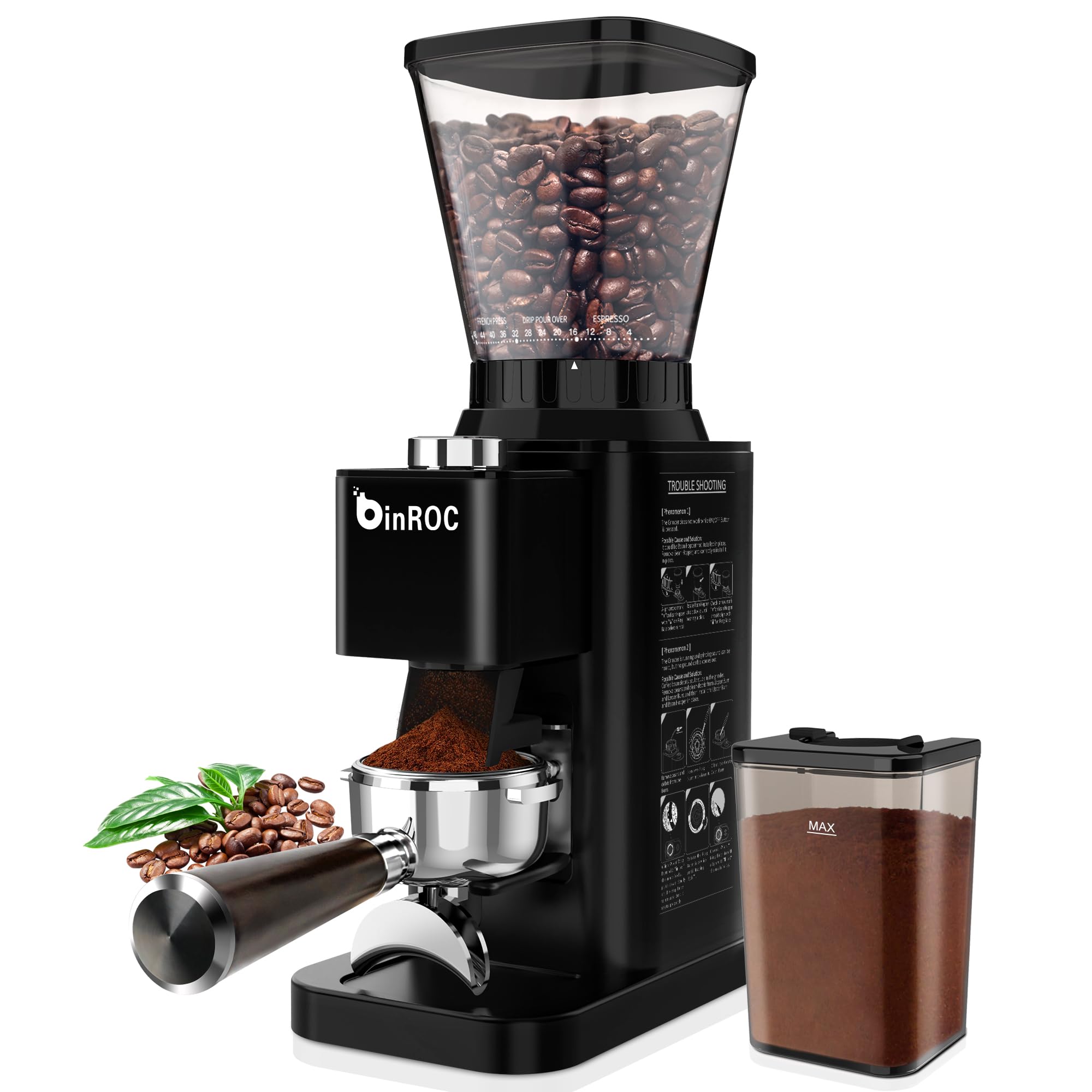 binROC Electric Conical Burr Coffee Grinder