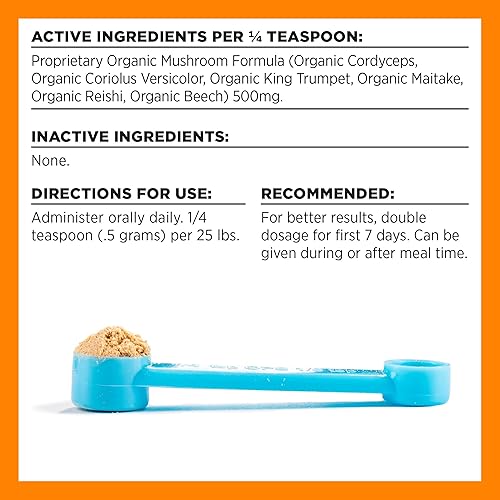 Miniatura 9 de BIXBI Apoyo a la inmunidad para perros y gatos 212 onzas 212oz  Superalimento orgánico totalmente natural para mascotas  Suplemento diario en polvo