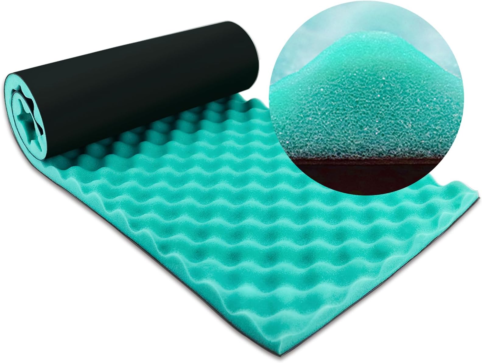 BXI High Density Rubber Backed Sound Proof Foam, 39.4 X 13.4 X 1 inch Dual-layer Noise Reduction Foam Roll Sound Deadening Material, Sound Dampening Acoustic Wrap for HVAC, Pipe, Machine, Window, Door