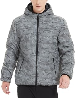 Men's Down Jacket Dark Blue Waterproof Windproof Transition Jacket Universal Fit Jackets Basic Solid Cardigan with Sleeve Pocket Softshell Jacket for Dating Shopping Camping