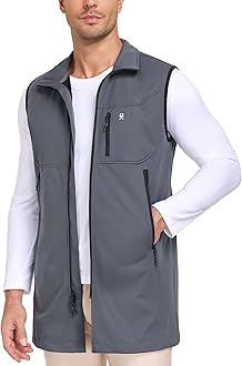 Little Donkey Andy Men's Lightweight Softshell Vest Windproof Sleeveless Jacket for Travel Hiking Running Golf