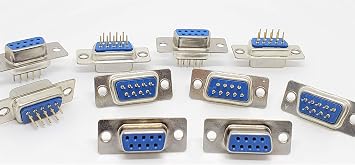 PC Accessories - Connectors Pro DIP Straight PCB Mount D-Sub Connector DB9 Female, 10-Pack PC Board Mounting