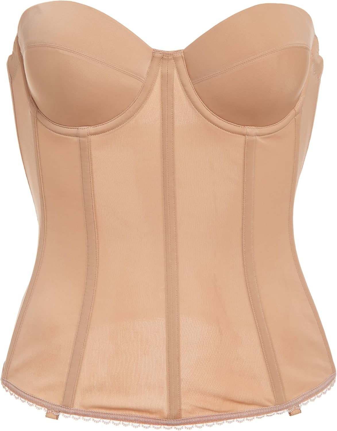 Dominique Women’s Brianna Longline Strapless Bra #8980 – Low Back Bridal Corset with Removable Garters - Lingerie for Women