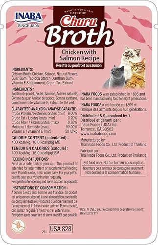 Miniatura 2 de INABA Churu - Golosinas de caldo para gatos, pollo rallado y caldo cremoso con vitamina E, 1.4 onzas por bolsa, (paquete de 48), receta de pollo con