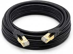 Cabo de Rede Ethernet Cat8 Blindado 40Gbps 2000MHz - Cabo LAN RJ45 Internet de Alta Velocidade para Gaming, Consoles, PC e Roteador - Conexão Estável SFTP Sem Interferência (1 Metro)