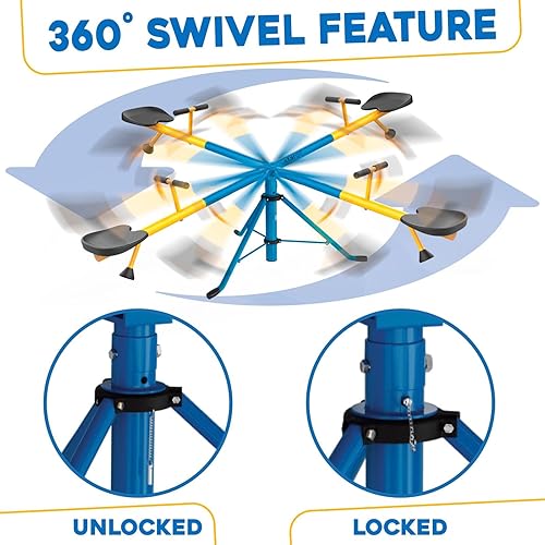 Miniatura 4 de stargo El marco giratorio Teeter Totter para interiores para niños pequeños de 2 a 5 años, el marco del balancín 360 se expande para niños al aire