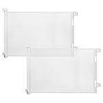 2-Pack Retractable Baby Gate for Stairs-33Height, Expands up to 55Width-Safety Gate for Infants, Toddlers, Dogs & Pets-Easy Install, Secure Closure, White Mesh Design for Indoor & Outdoor Use