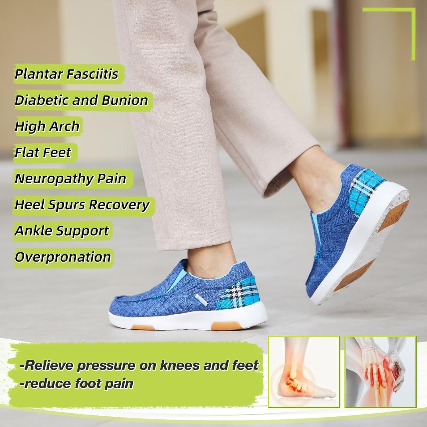 OrthoComfoot Women's Orthopedic Slip-On Loafers Walking Shoes: Comfortable Plantar Fasciitis Loafers with Arch Support for Flat Feet, Casual Orthotic Shoes for Foot and Heel Pain Relief - Image 4