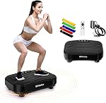 Plaque de vibration Exercise Machine, Power Waver Plate-forme de vibration pour le drainage lymphatique,Whole plaque de vibration du corps Machine aide la perte de poids façonnage 330lbs (Noir)