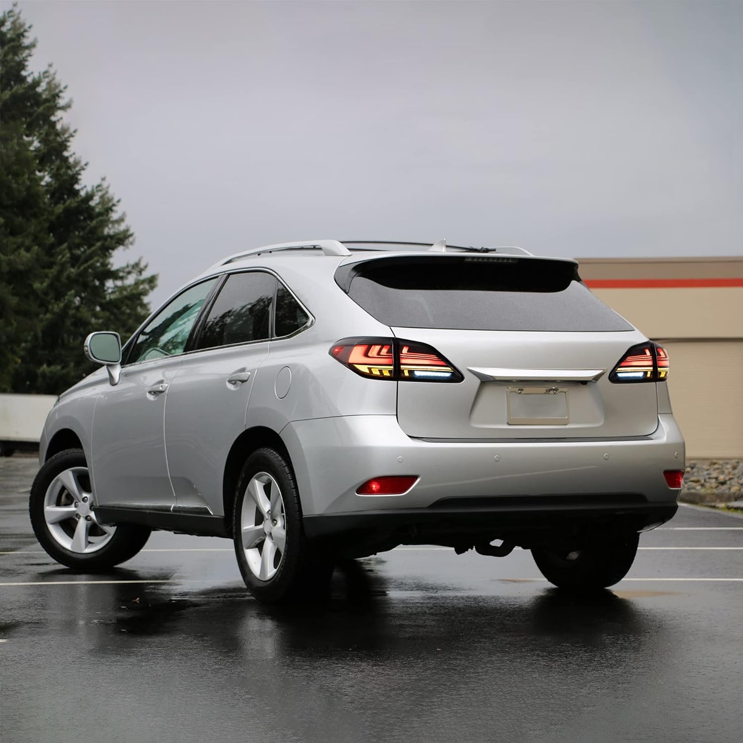 VLAND Led Tail lights Compatible with Lexus RX 2010-2015 w/Switchback w/Dynamic Animation& Breathing Lighting, Smoke Passenger+Driver Sides