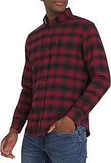 Chaps Men's Classic Fit Long Sleeve Button Down Stretch Flannel Casual Woven Shirt (S-2XL)