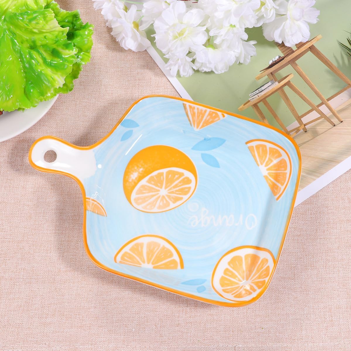 Ceramic Grill Pan Nonstick Ovenware with Handle, Porcelain