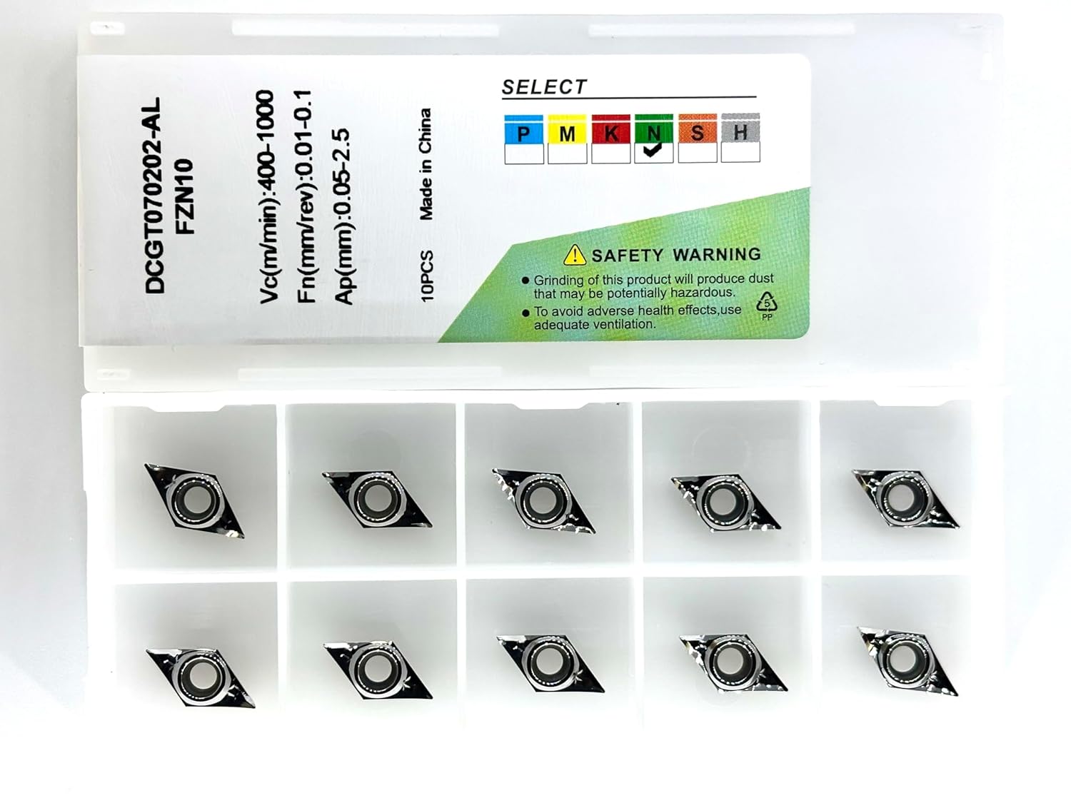 Carbide Inserts for Aluminum WNMG431 WNMG080404-AL 10PCS, High Precision Cutting Inserts for Aluminum Machining