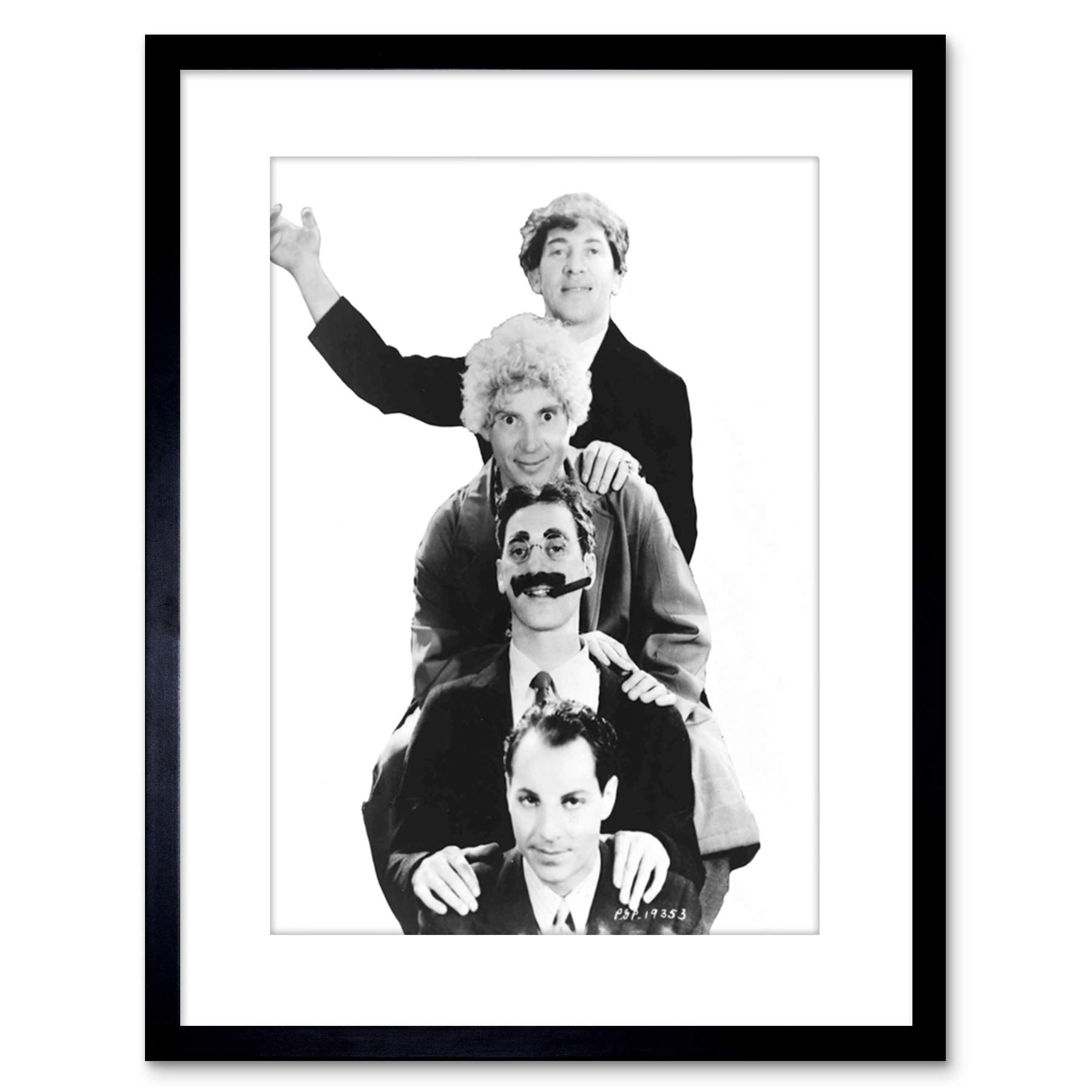 Wee Blue Coo 9x7 '' PHOTO BLACK WHITE HARPO GROUCHO MARX BROTHERS FRAMED ART PRINT F97X836