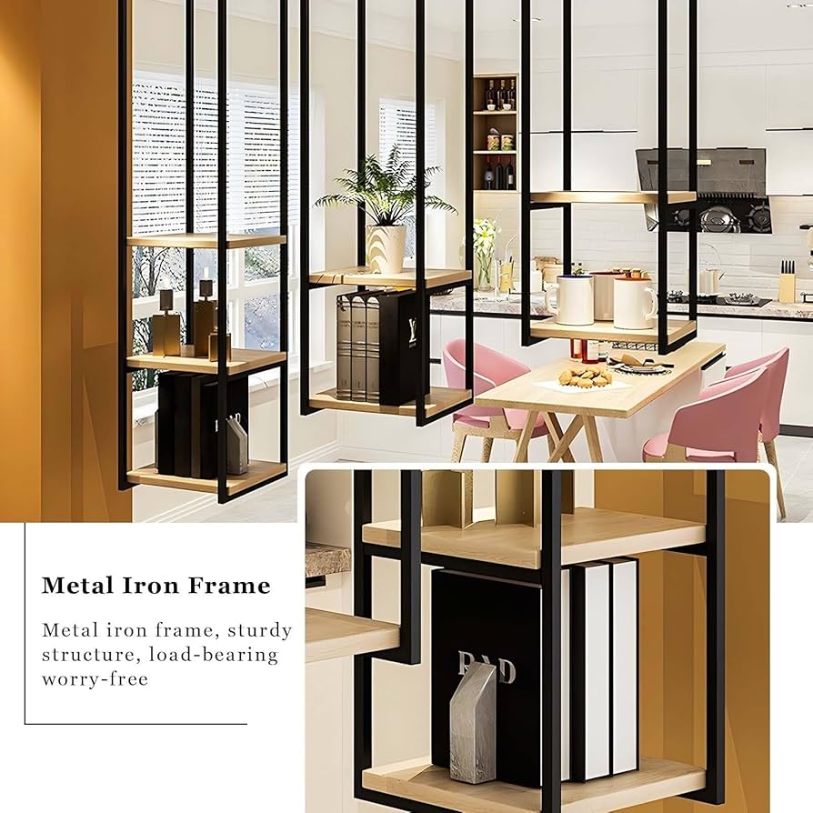 Amazon｜天井吊り下げ収納ラック、ブラックメタルアイアンアート