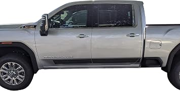 ICI T2405-304M Stainless Steel Rocker Panel Trim Fits 2020-2022 Chevrolet Silverado 2500/3500 Crew Cab 8 Bed10pcs-5in Wide-No Front Fender & Front Door Cut Back to 32in - Installs Body Line Down