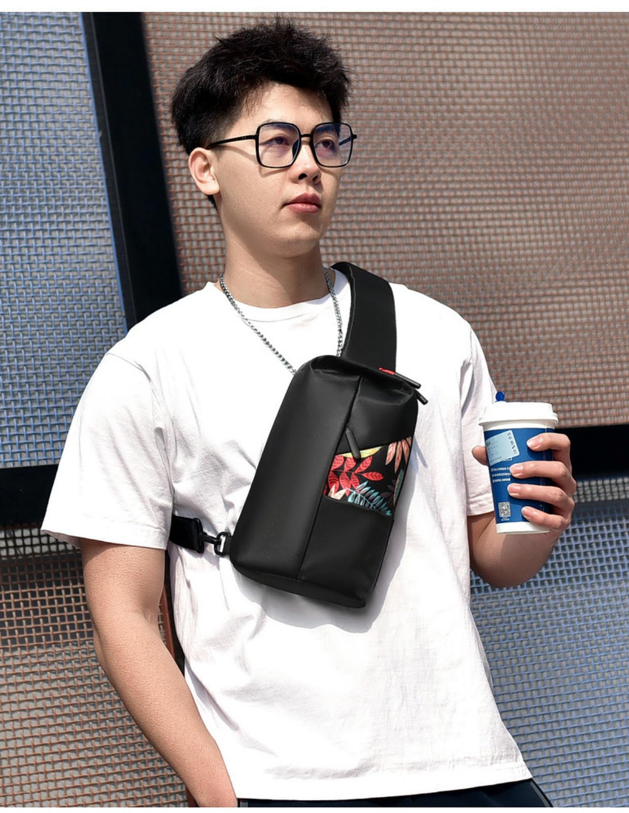 Riñonera Bolso De Pecho Negocios Los Hombres Al Aire Libre Ocio Hombro Moda Pequeño Cintura-Negro