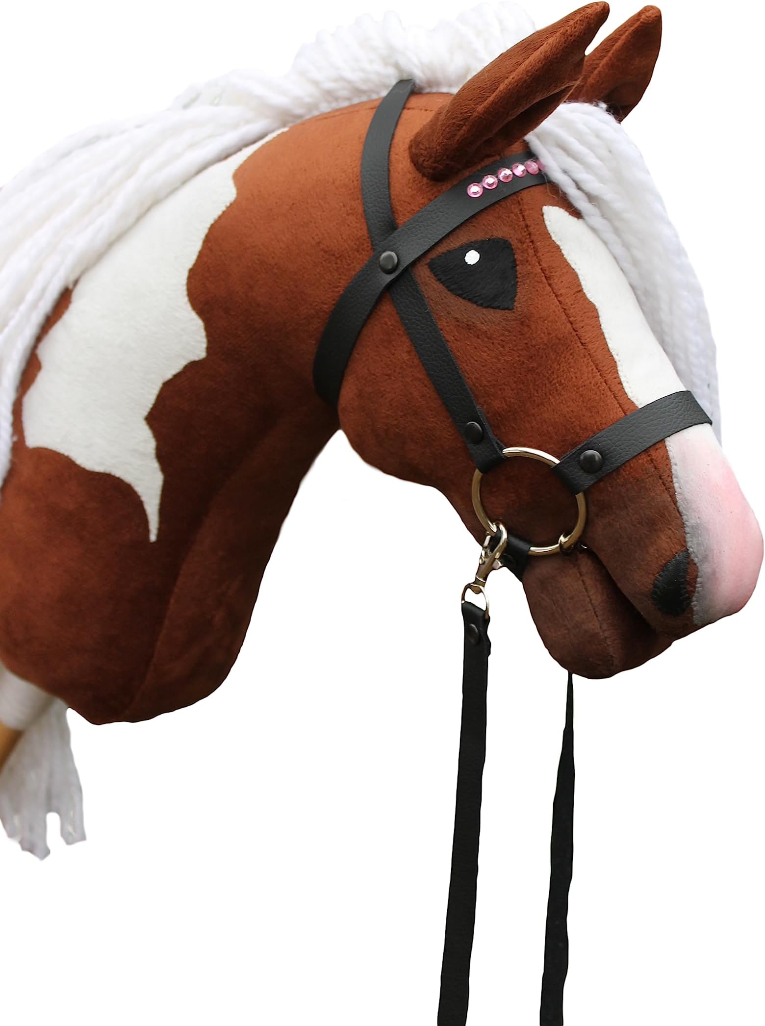 Hobbyhorse with Bridle | Realistic stickhorse | Chestnut Lucky