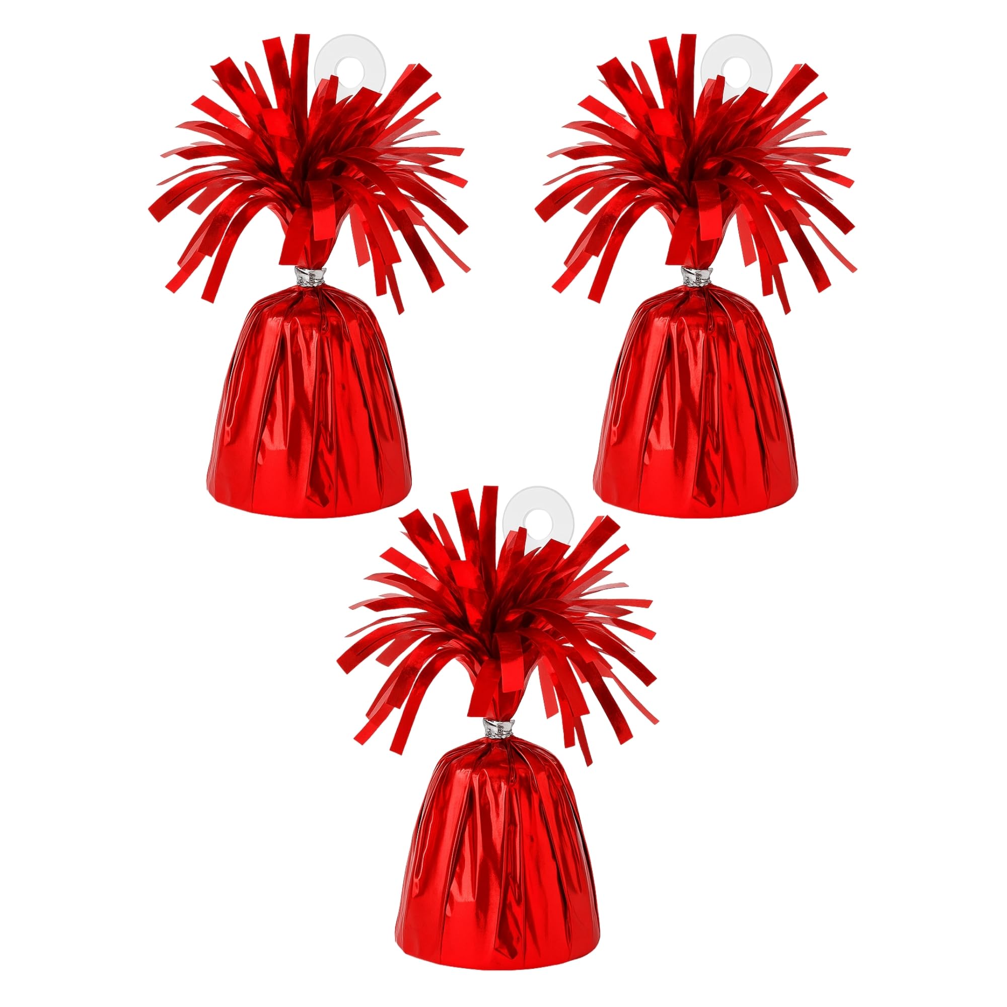 Foil Balloon Weights for Helium Balloons | Metallic Foil Balloon Holder | Birthday Parties, Events & Wedding Celebrations Decoration Accessory (Red, Pack of 3) โ image 1