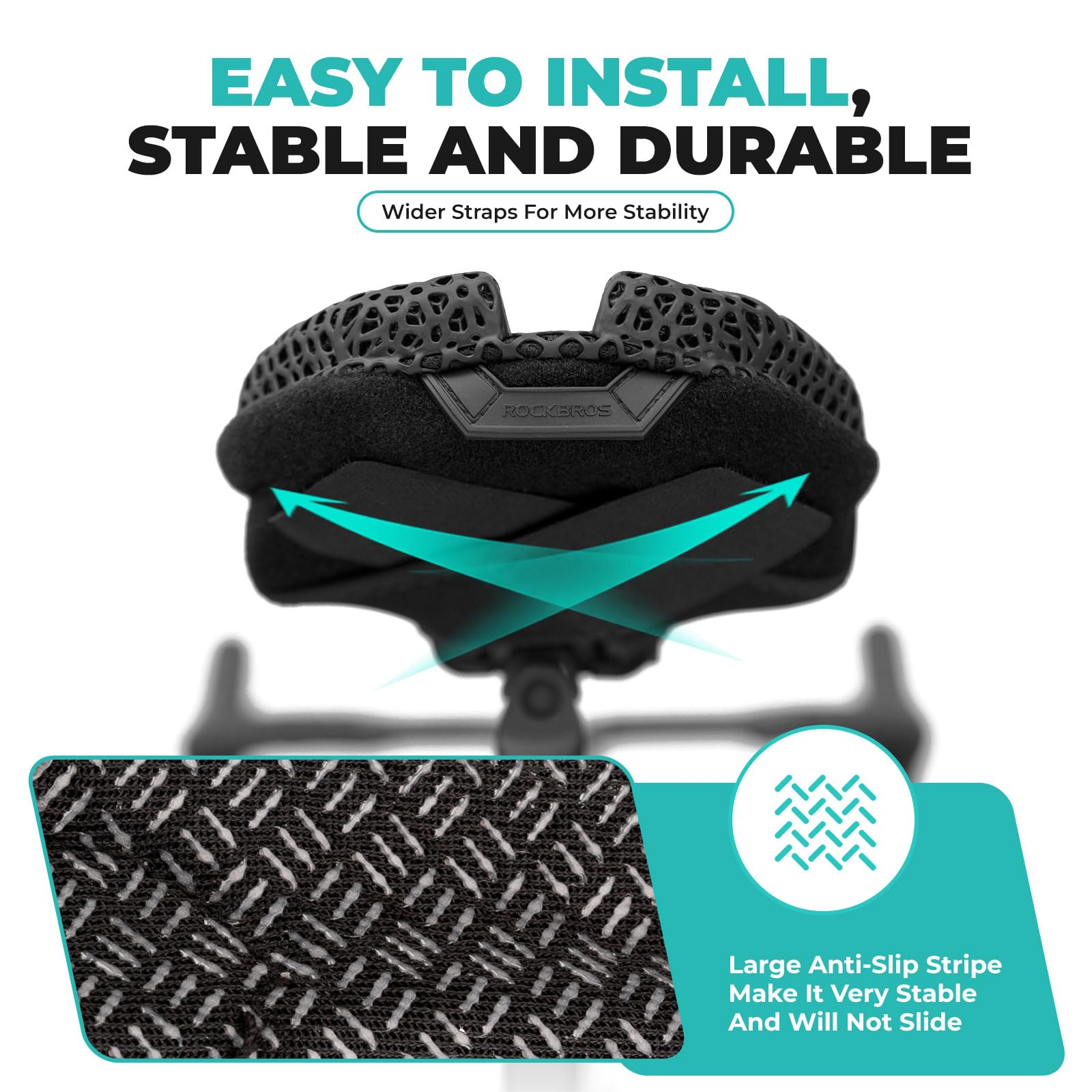 ROCKBROS Housse de Selle de Vélo Gel Rembourrage de Selle de Vélo 3D, avec Protection de Selle Imperméable, Housse de Selle de Vélo pour Vélo de Course VTT, Noir