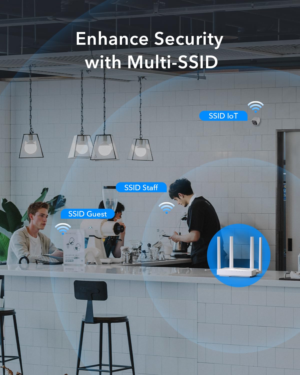 Cudy AC1200 punto de acceso inalámbrico, Gigabit RJ45, solución WiFi empresarial con malla, conformación de haz, itinerancia, MU-MIMO, PoE o alimentación CC, AP1300D