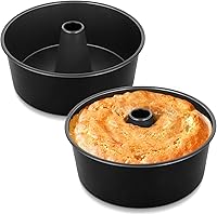 Vista 1 de TeamFar Molde redondo de 10 pulgadas para tarta de comida de ángel, molde para pastel antiadherente con núcleo de acero inoxidable para pastel