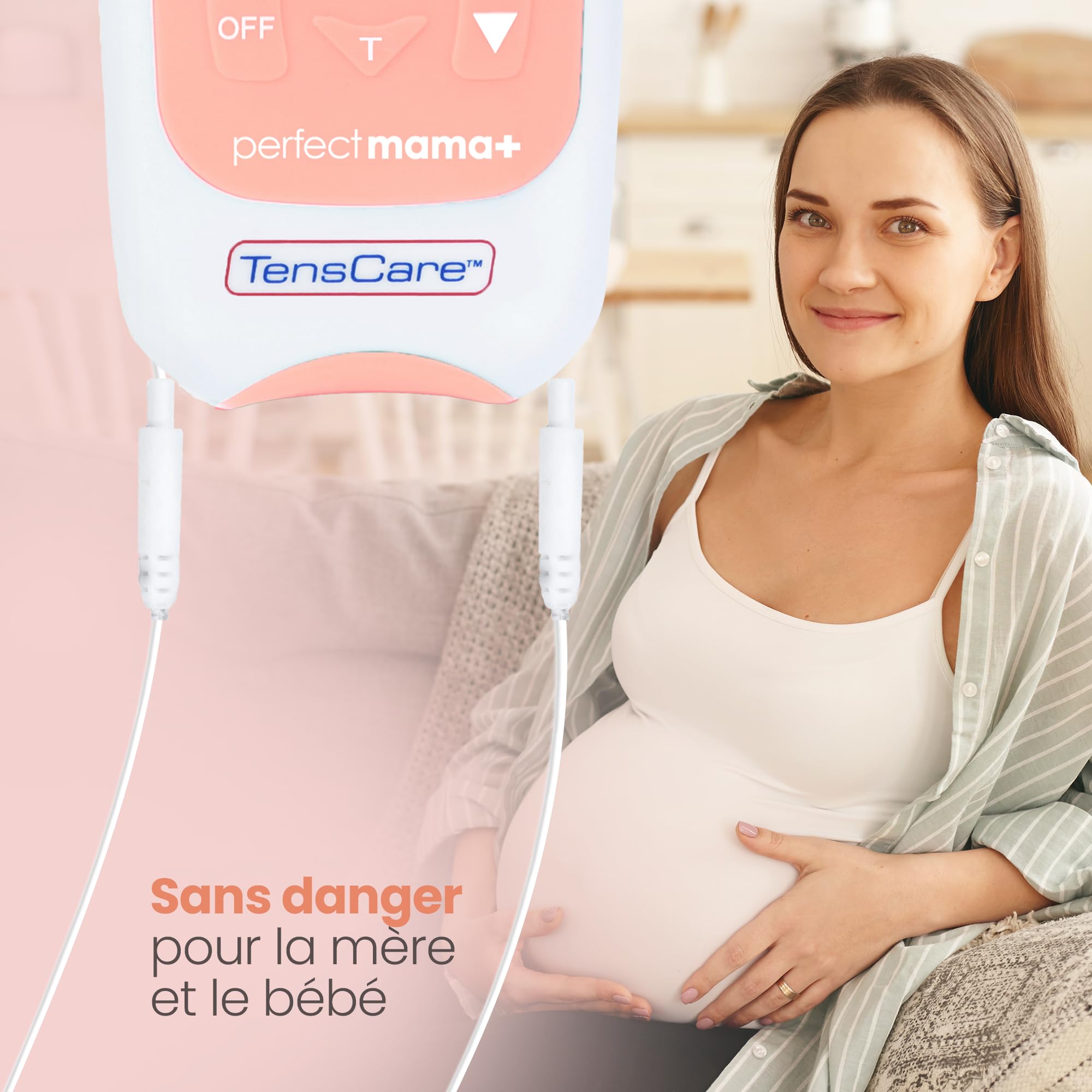 TensCare Perfect Mama+ | Soulagement Naturel Sans Médicaments pour l’Accouchement | TENS avec Minuteur de Contractions et Électrodes d’Allaitement