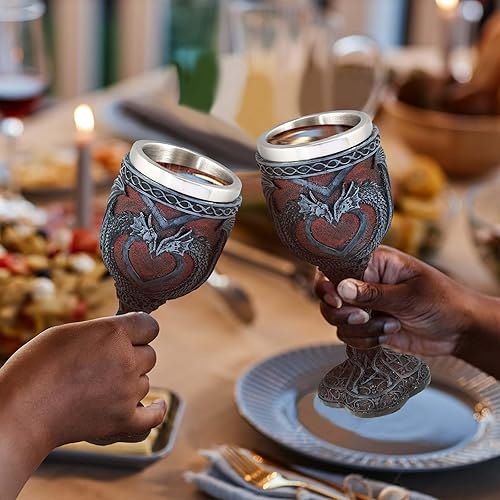 Miniatura 6 de Jinei Copas medievales y copas medievales, copa de vino de dragón, copa de cáliz de 7 onzas, copa de dragón de resina gótica, copa de vino romántica