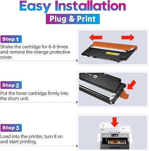 Miniatura 5 de ONLYU Cartucho de tóner de repuesto compatible para Samsung CLT-406S CLT-K406S CLT-C406S CLT-M406S CLT-Y406S para Samsung Xpress C460FW C460W C410W
