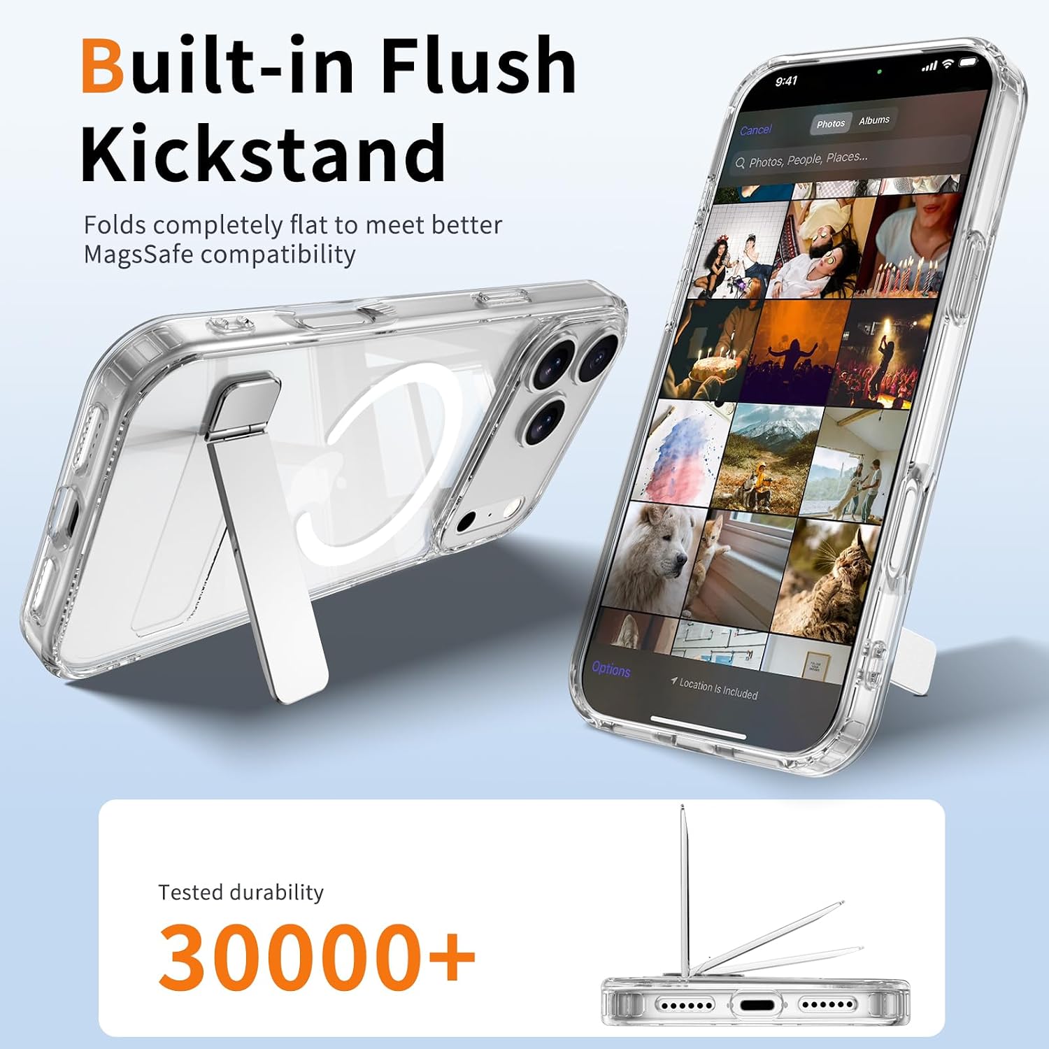 Magnetic for iPhone 18 Pro/iPhone 17 Pro Case with Stand-Clear thumbnail