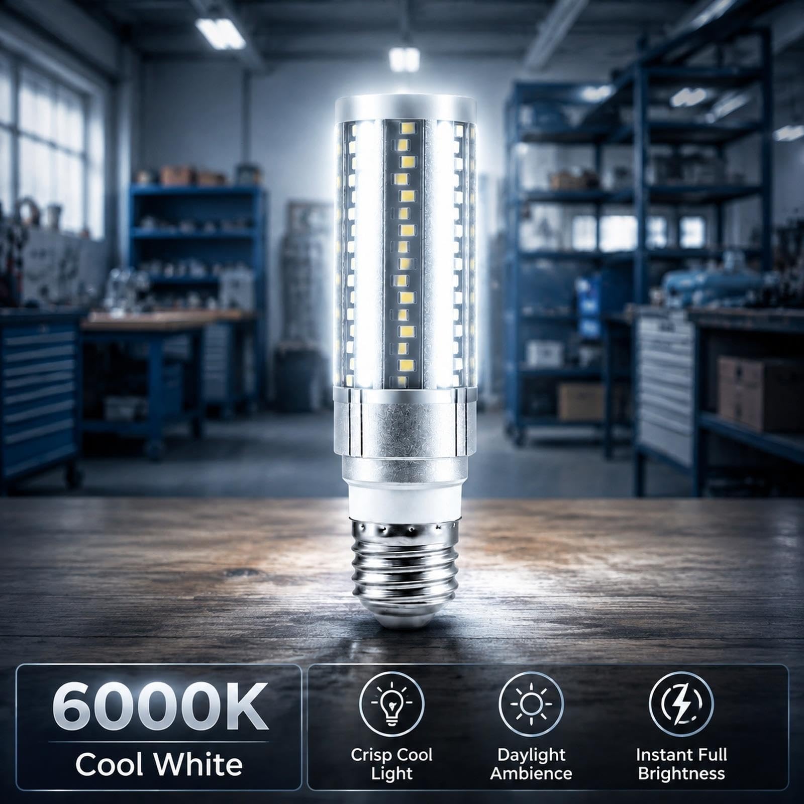 Bombilla LED E27 20W Luz Fría 6000K 1850LM No Regulable Para Garaje