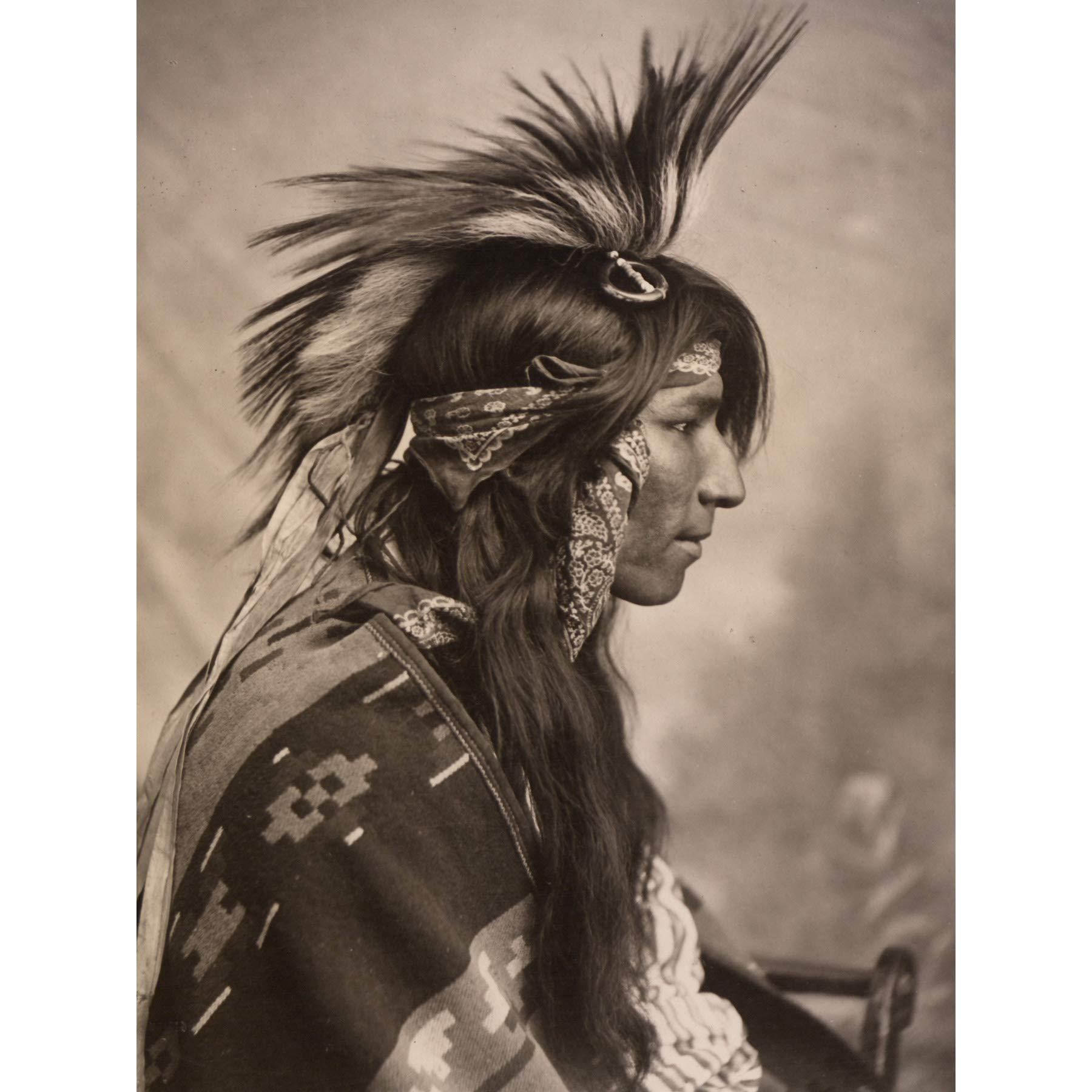 Cree Native American Headdress Old Photo Large Print Poster Wall Art Decor Picture