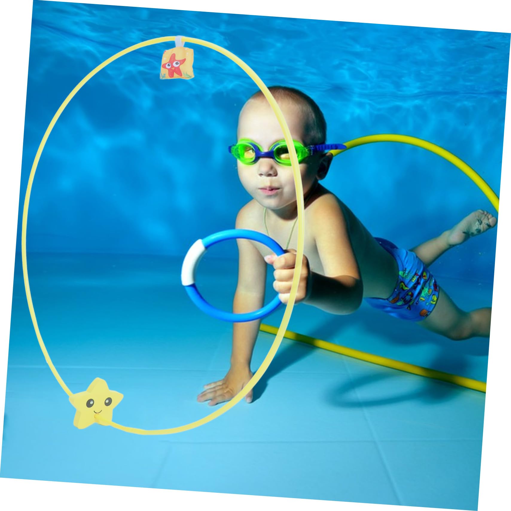 Didiseaon Anneaux de Plongée en ABS et Nylon et Piscine pour Lot de 3 Jeux D'exploration Jouets de Plongée Stimulation Tactile pour Garçon et Filles Activités Familiales