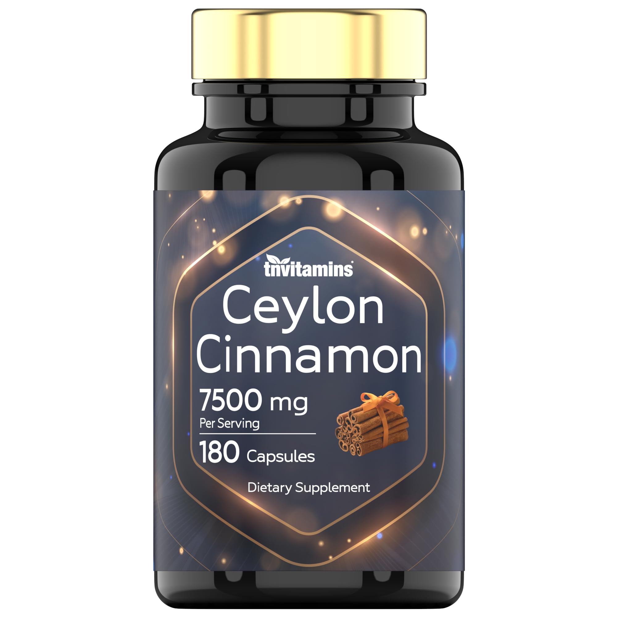 Ceylon Cinnamon Capsules 7500mg Per Serving - 180 Capsules | High Potency Ceylon Cinnamon Powder Pills for Women & Men