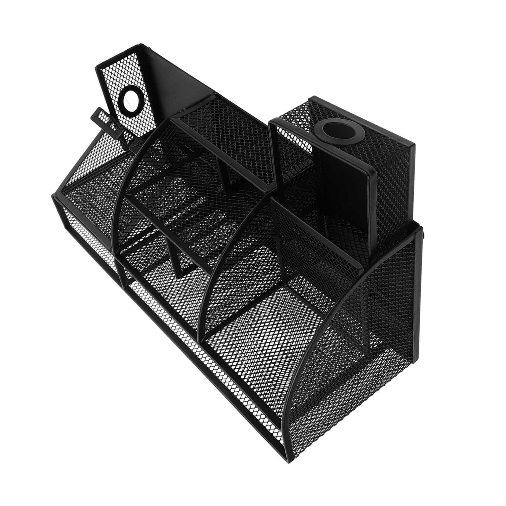 Rangement espace travail compact et stable en métal avec trieur stylos
