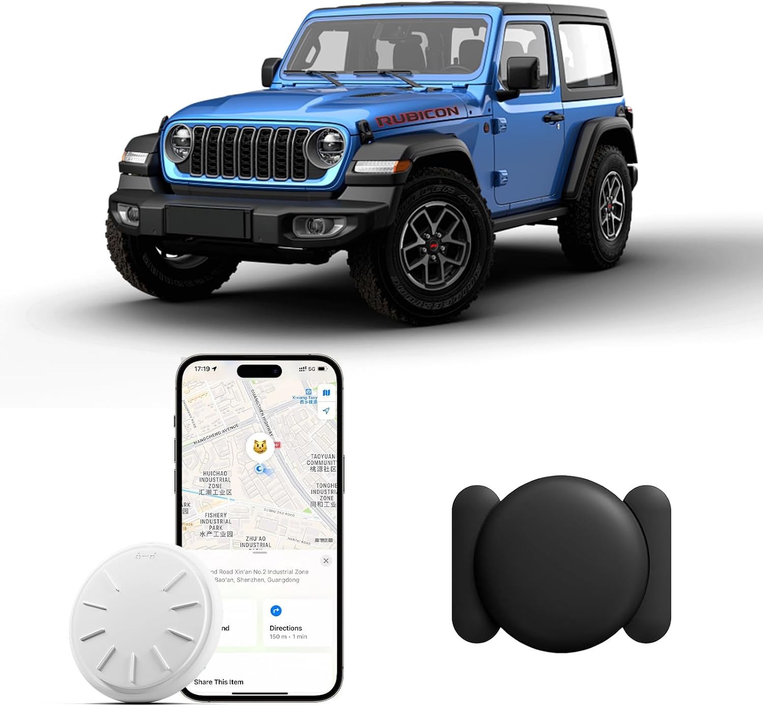GPS Tracker for Vehicles, Real Time MINI Tracker Device for Vehicles, Magnetic Car Tracker Work with Find My (iOS Only), No Monthly Fee, Waterproof Vehicle Tracker