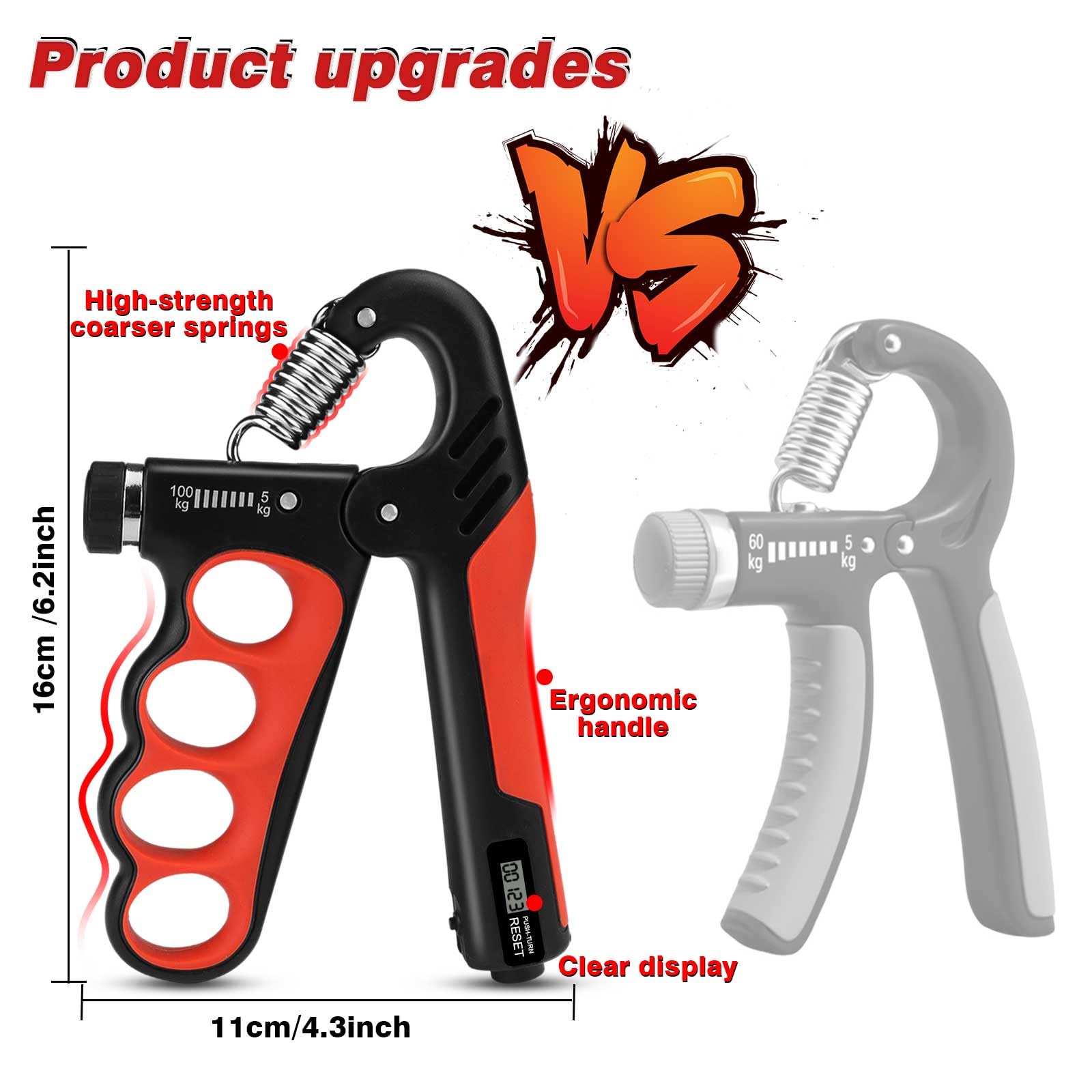 Amazon.co.jp: FOWSRHRG 握力トレーニングキット 5個入り 5~100kg 調節