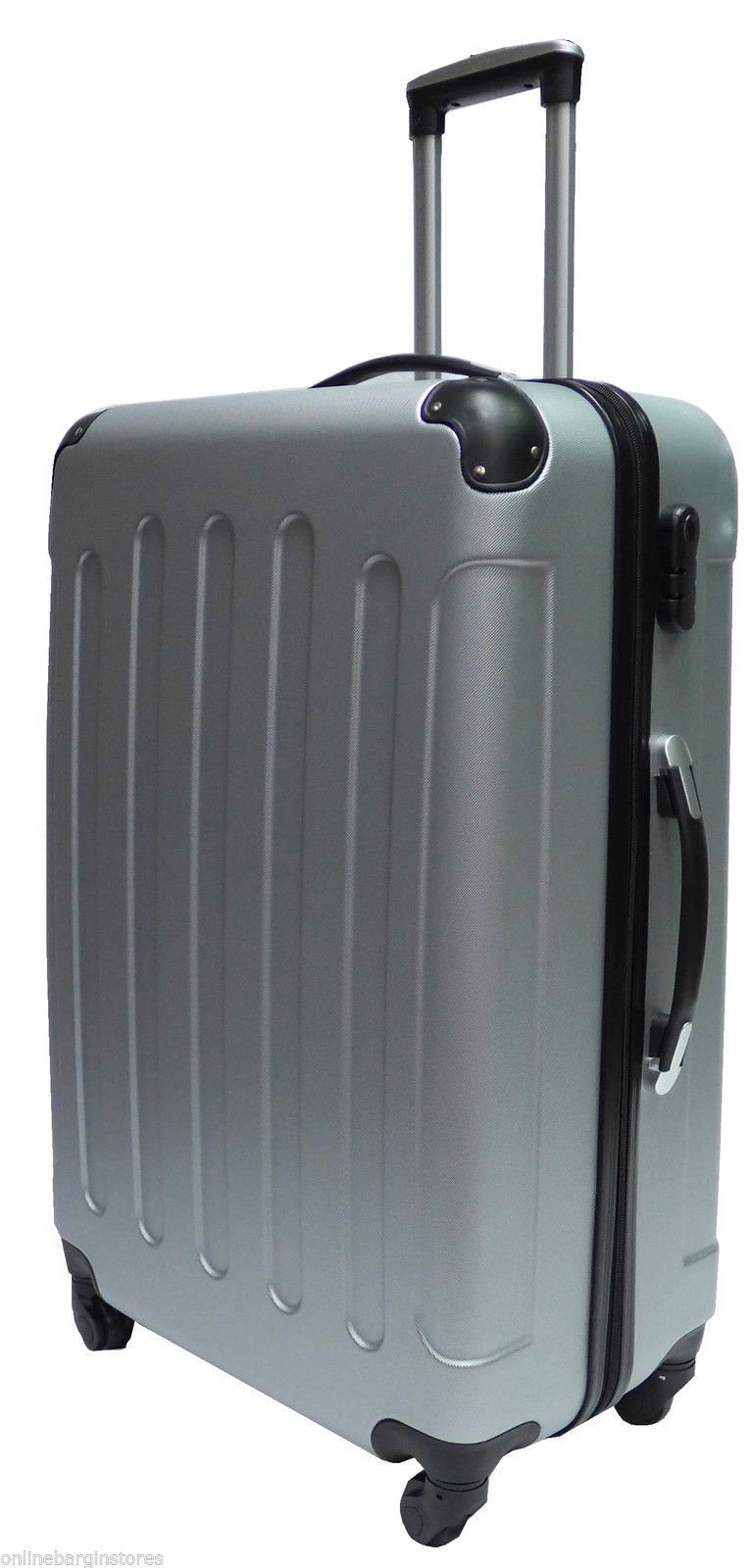 Hard Shell 4 Wheel Spinner Suitcase Set Luggage Trolley Case Cabin Hand Silver (Small 20")