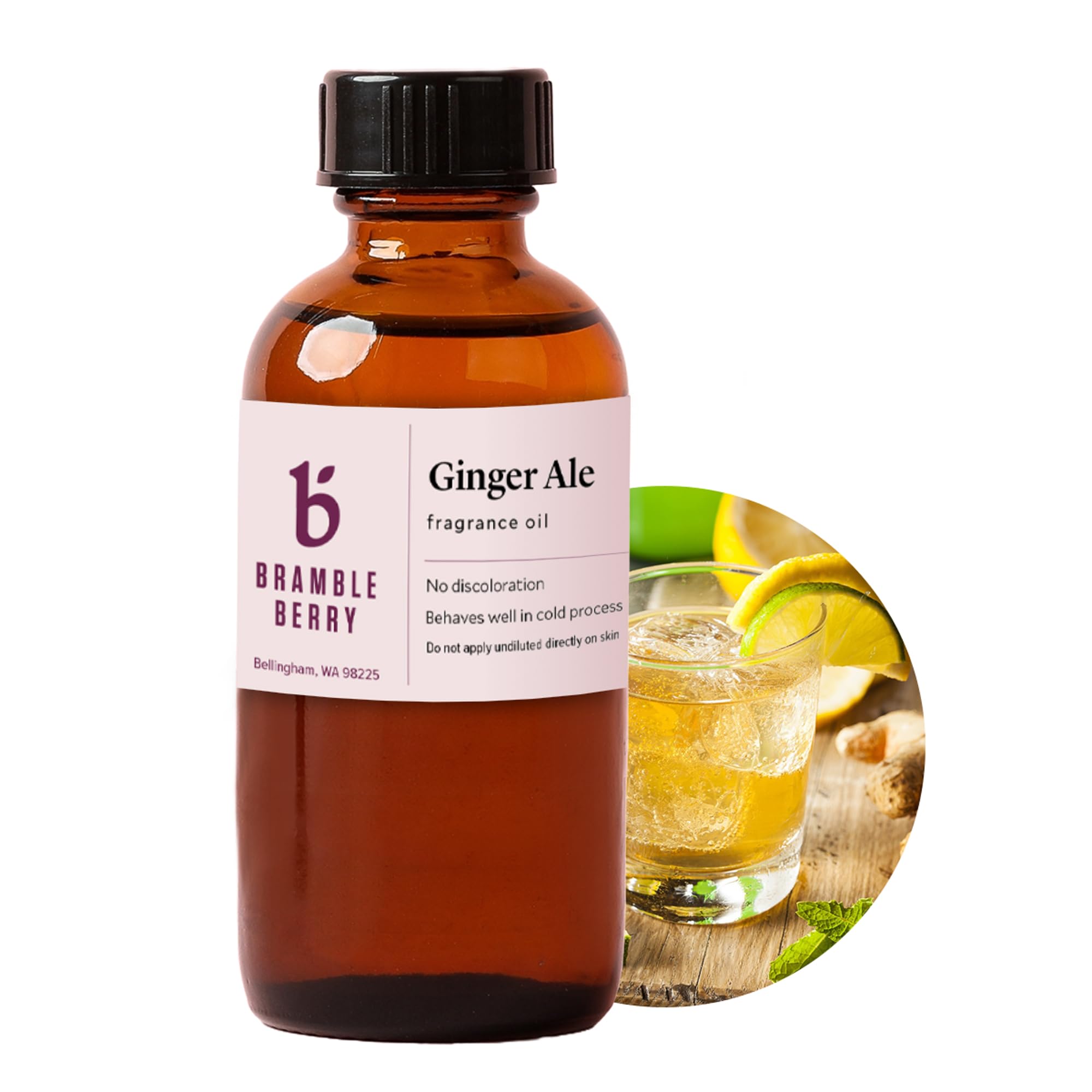 Bramble Berry Ginger Ale Ginger &amp; Citrus Soda Scent for Soap Making, Candles, Lotion, Bath Bombs &amp; Perfume | Skin Safe, Vegan, Paraben &amp; Phthalate Free, DIY Craft Essential