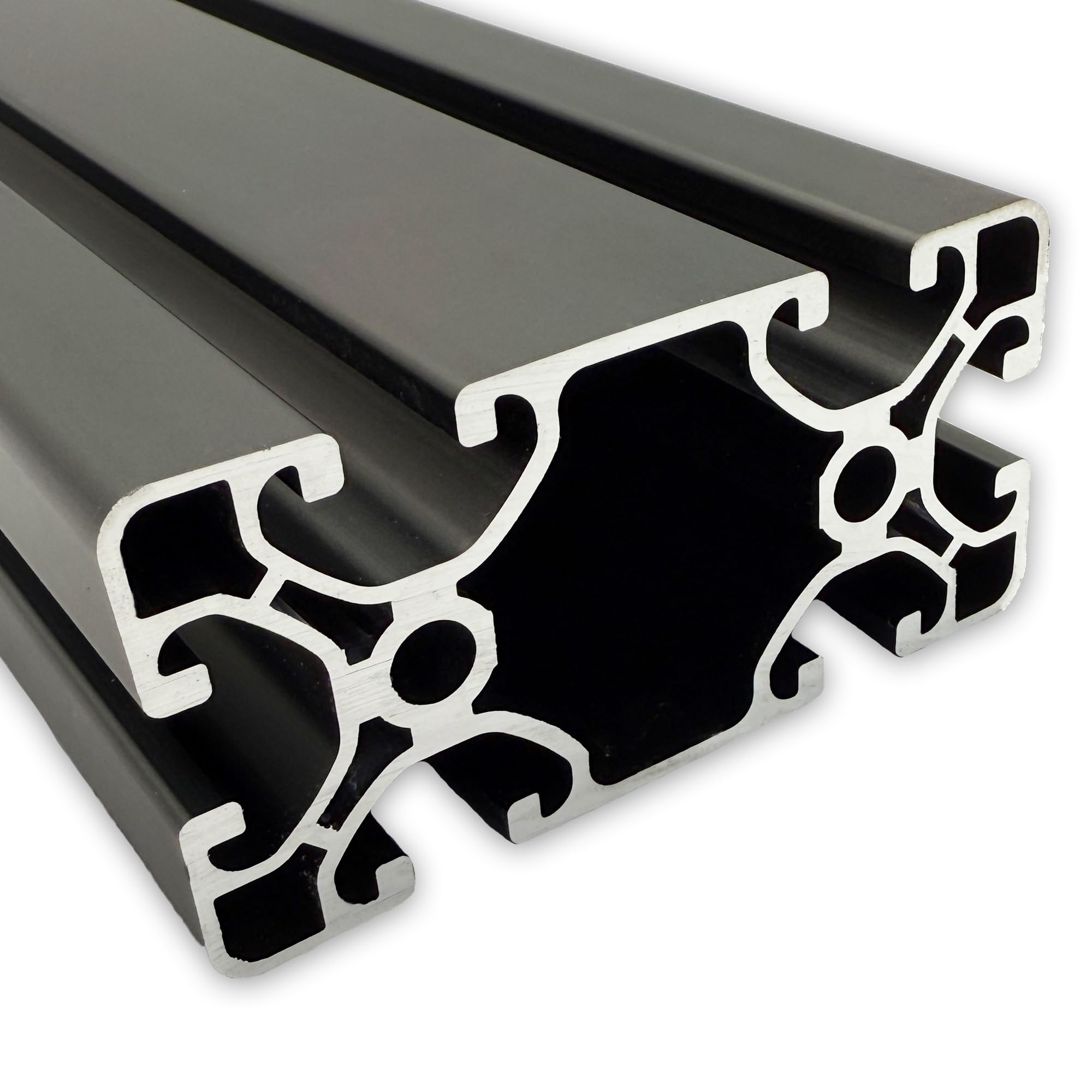 Aluprofil 40x80 mm | Nut 8 | Länge: 1200 mm = 120 cm | schwarz eloxiert | Aluminium Profil | Nutenprofil | Aluprofil | Alu Profil | Ultraleicht | Montagesystem